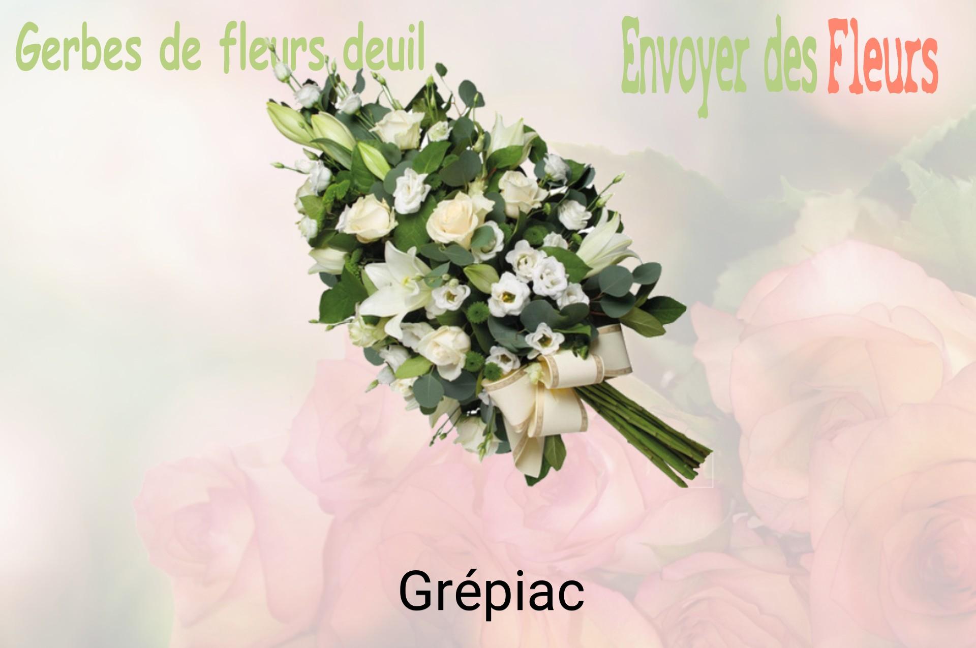 Gerbe de fleurs de deuil livrée à Grépiac